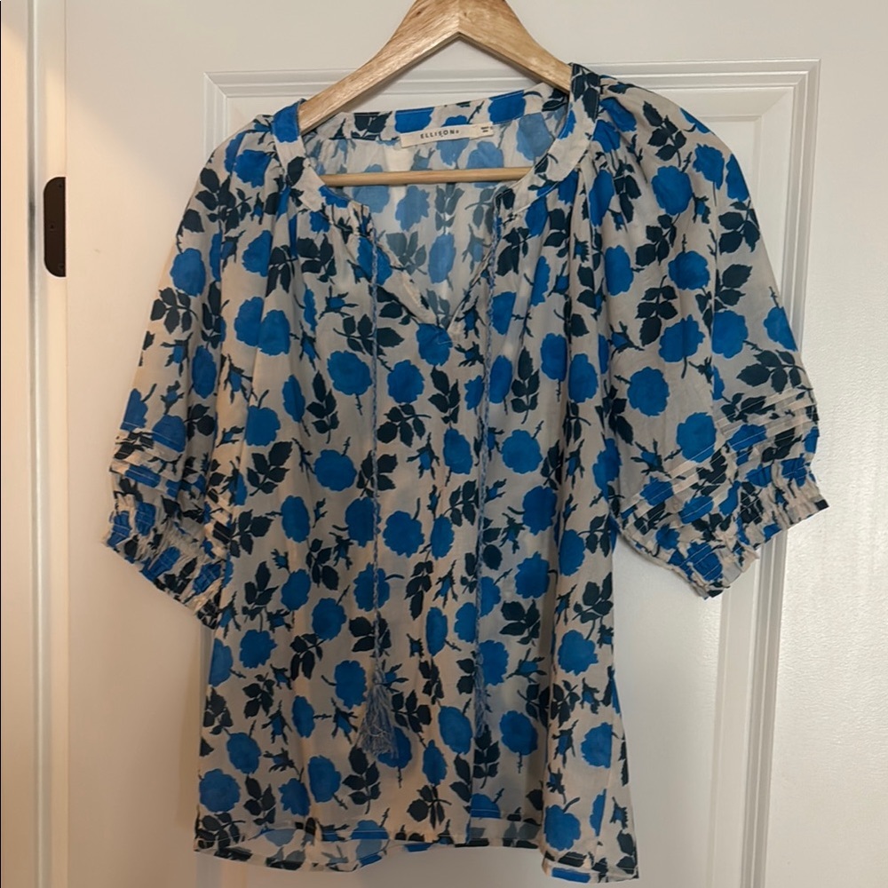 Blue Floral Women's Top